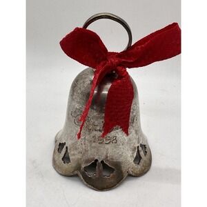 Vintage International Silver Co Bell Ornament 1998‎ Handmade Silverplate